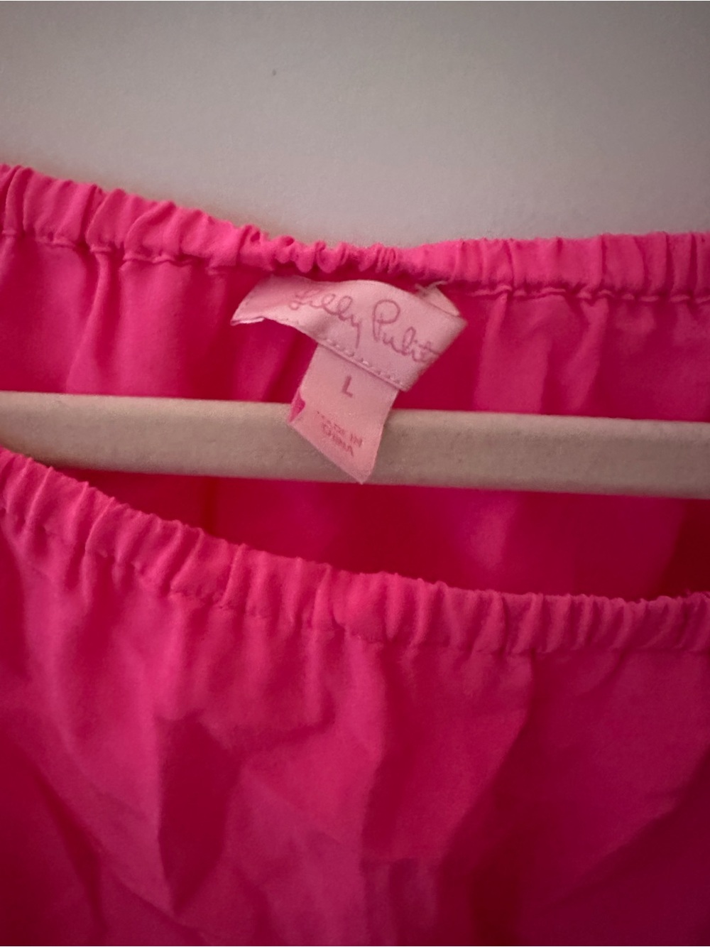 Lilly Pulitzer Hot Pink off the shoulders shirt